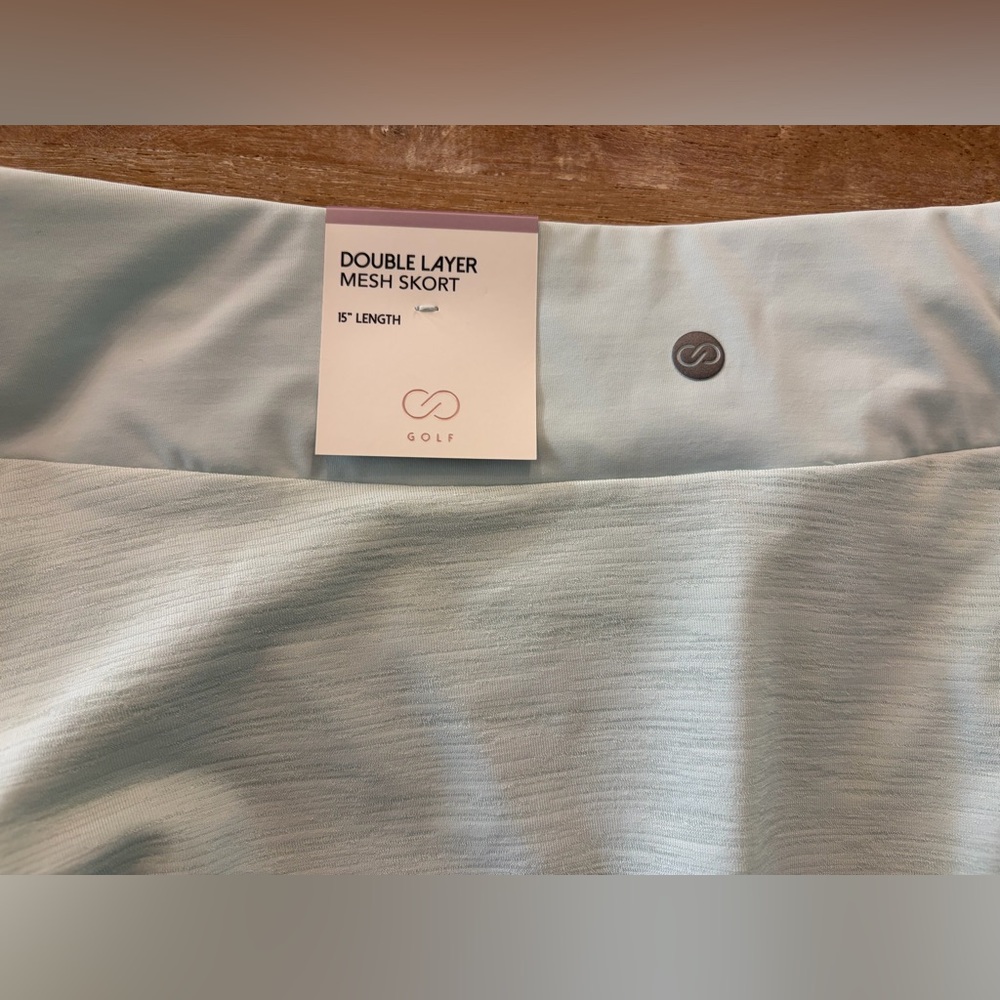 CALIA Double Layer Mesh Skort NWT Women’s Large Mint 15” Golf Skort UPF 50+ - Picture 7 of 13
